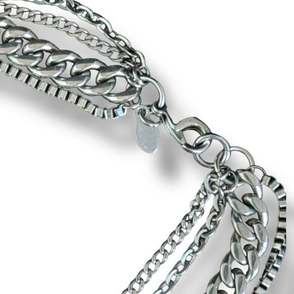 Stainless Steel Necklace Multi Strand HEART CHARM VINTAGE ITAOR 18 Inches - Picture 4 of 9